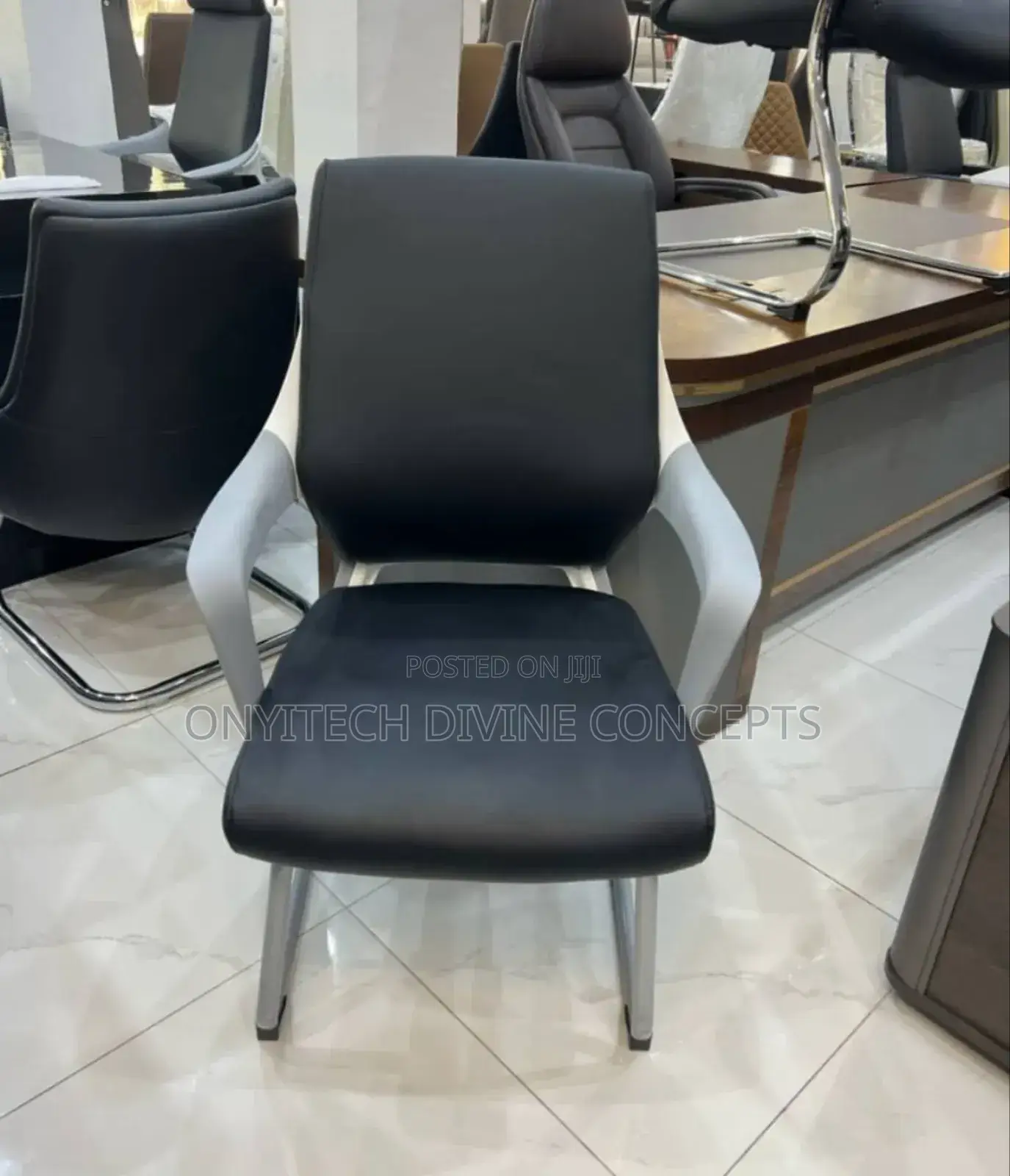 Classy Office Visitors Chair Black and White