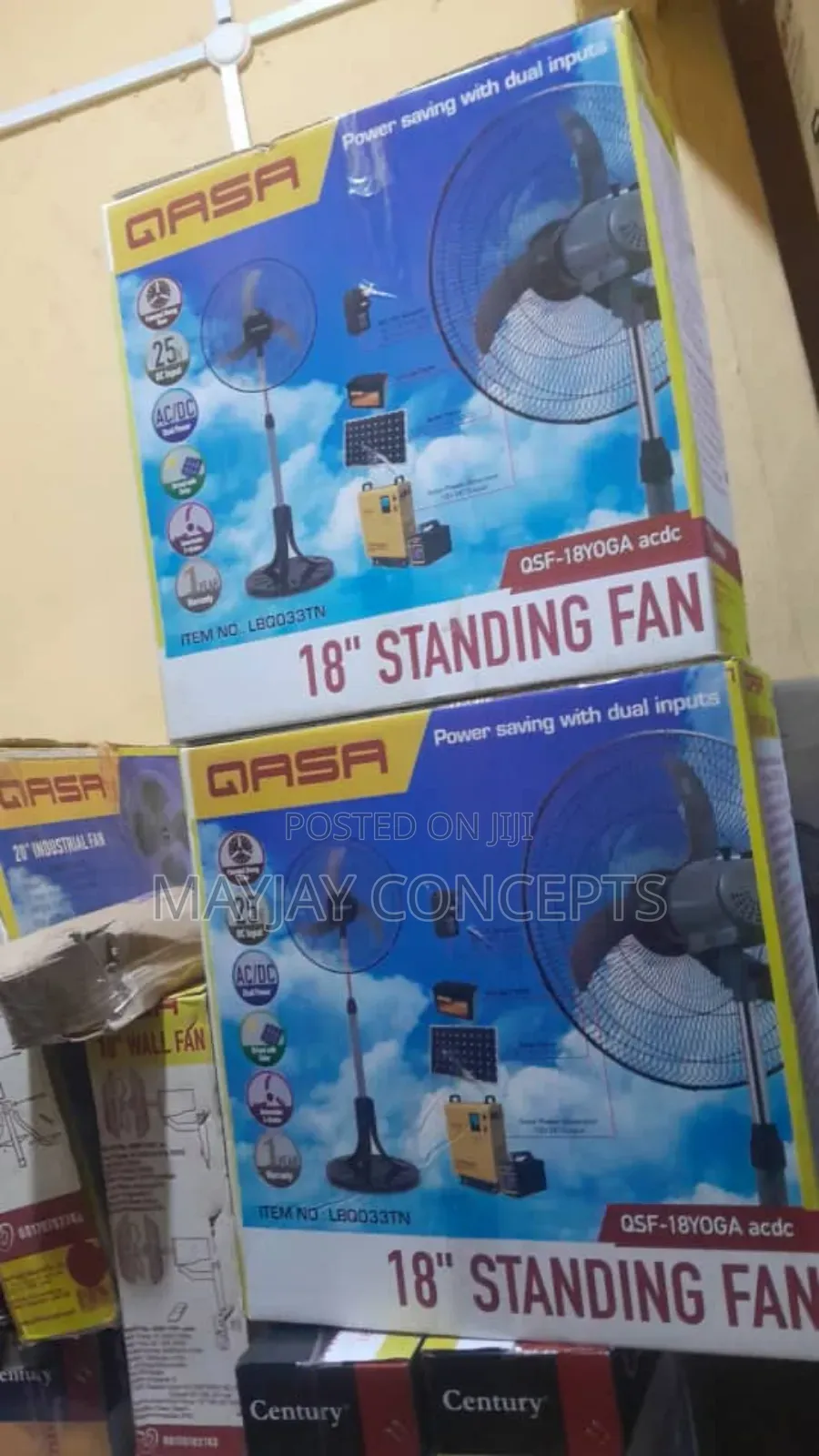 18inches Qasa Ac/Dc Solar Standing Fan - Yoga Stand