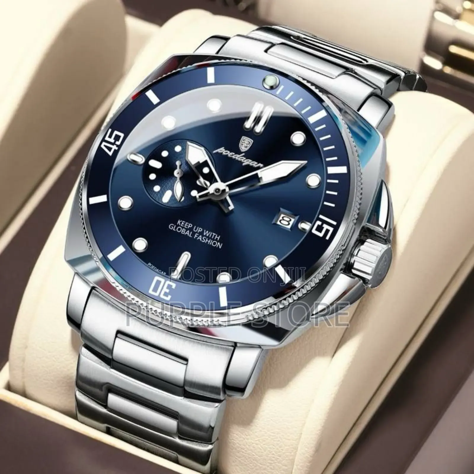 Poedagar  Steel  Chain  Watch  for  Men 