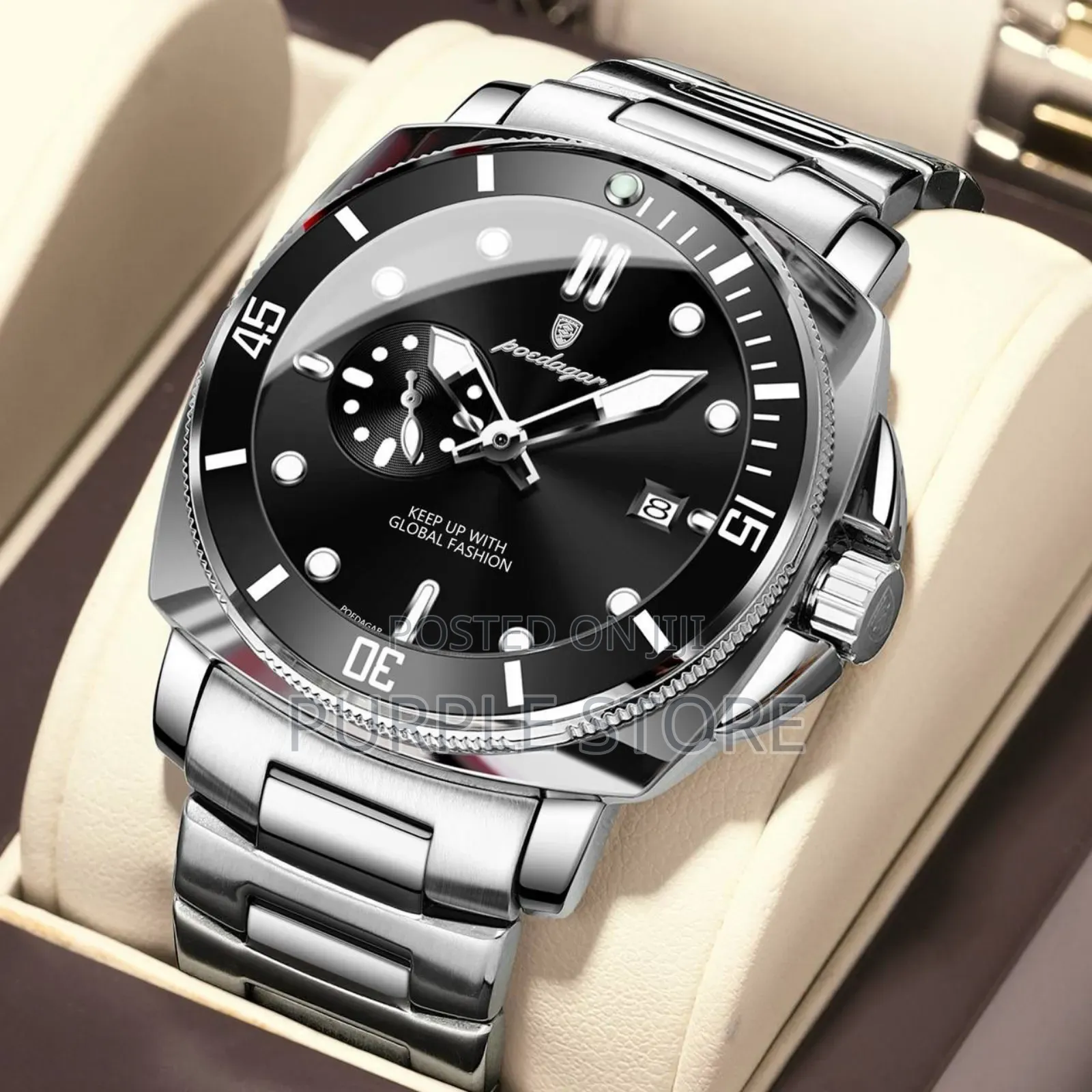 Poedagar  Steel  Chain  Watch  for  Men 
