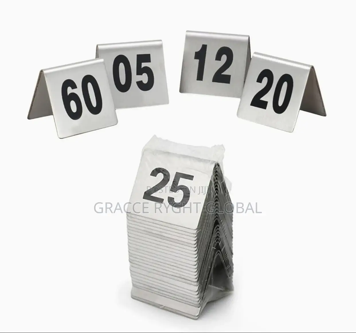 Metal Tent Table Numbers Signs for Restaurants, Cafes, Bars