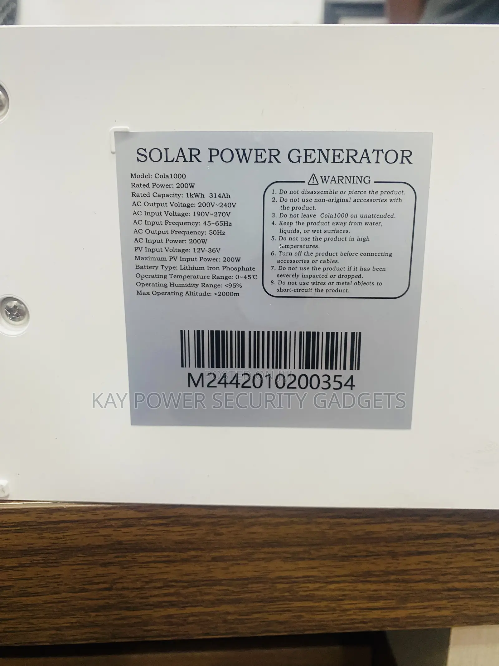 Colasolar 1kwh Solar Generator + 200w Solar Panel