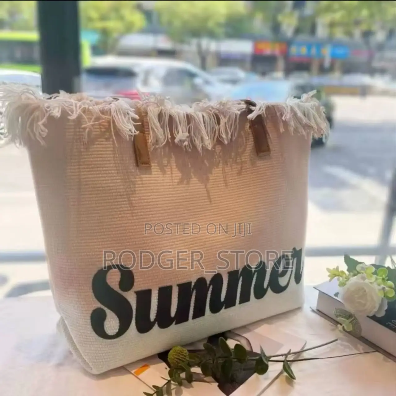 Summer New Canvas Women's Large Capacity Beach Bag Underarm