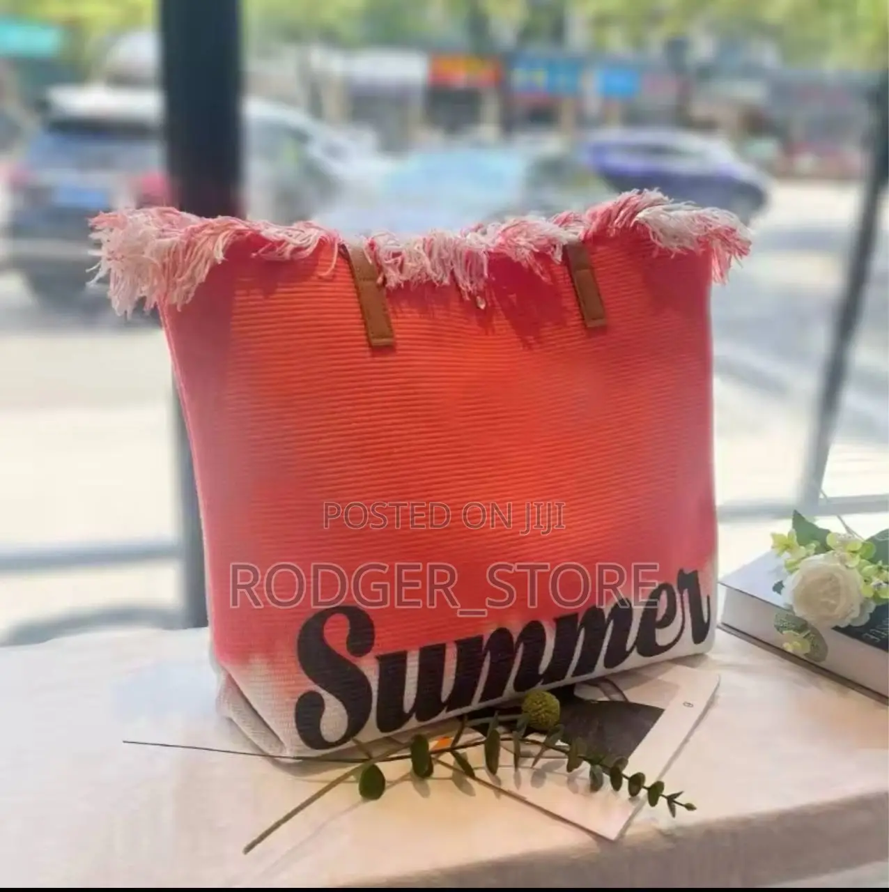 Summer New Canvas Women's Large Capacity Beach Bag Underarm