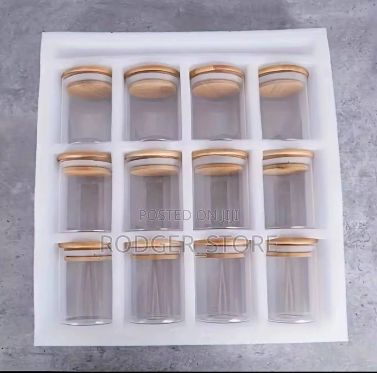 12pcs Glass Spice Jars With Bamboo Lid,8oz Airtight Spice