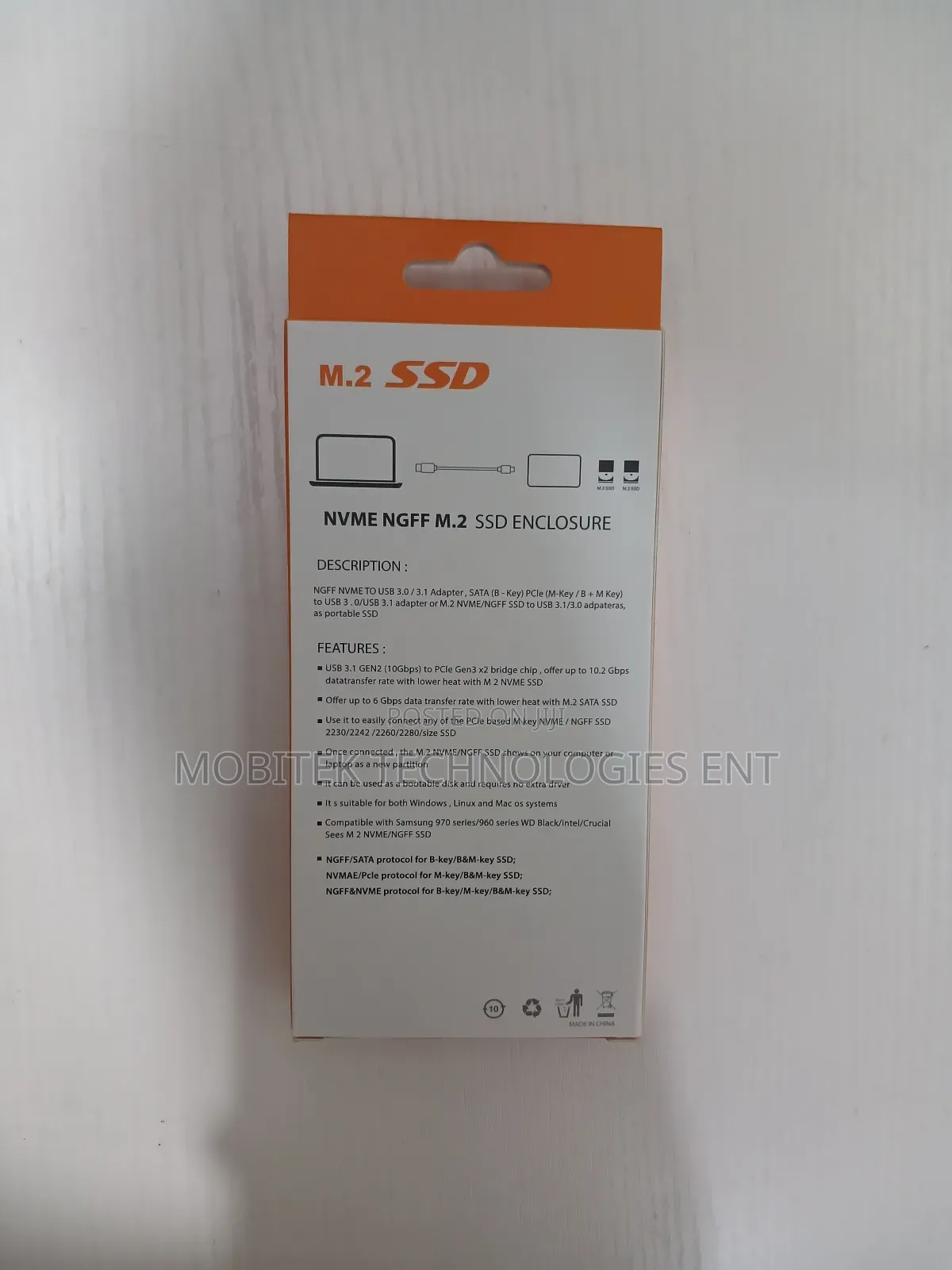 Ssd M.2 Nvme/ M.2 Case Enclosure (Type-c To Type-c, Usb3.0 )