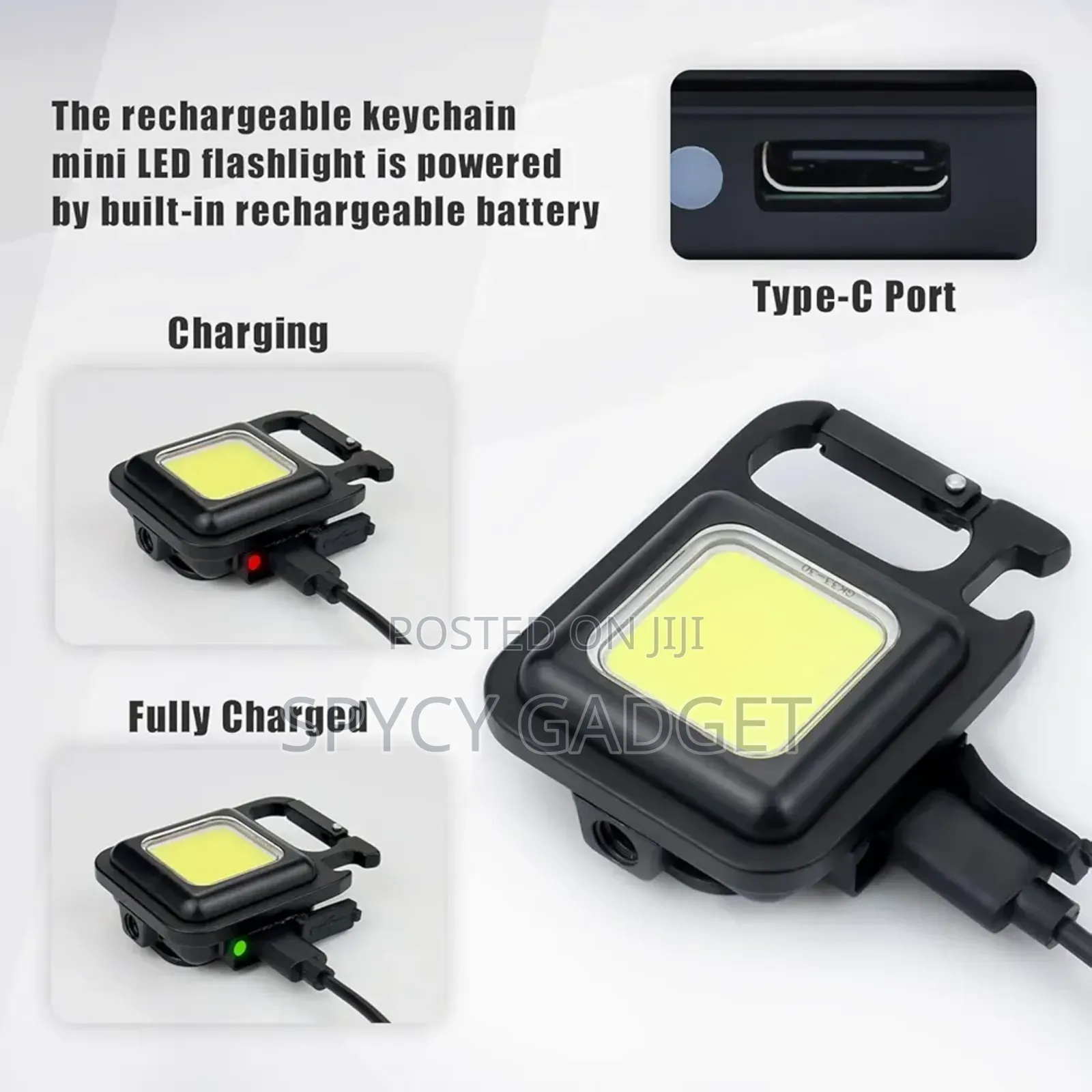 Cob Rechargeable Keychain Mini Light With Bottle Opener