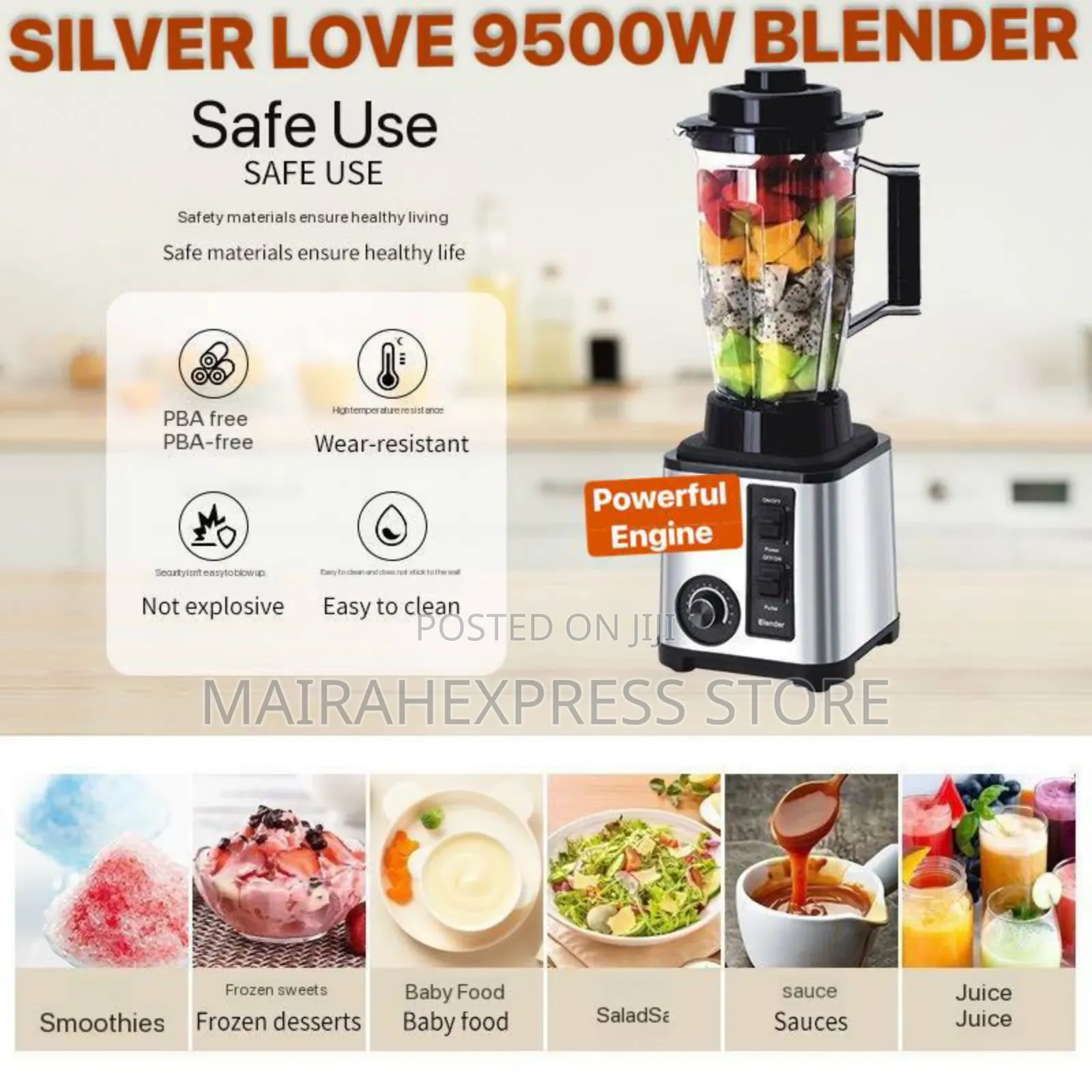 9500w Multifunctional 3in1 Speedy Blades Blender Grinder