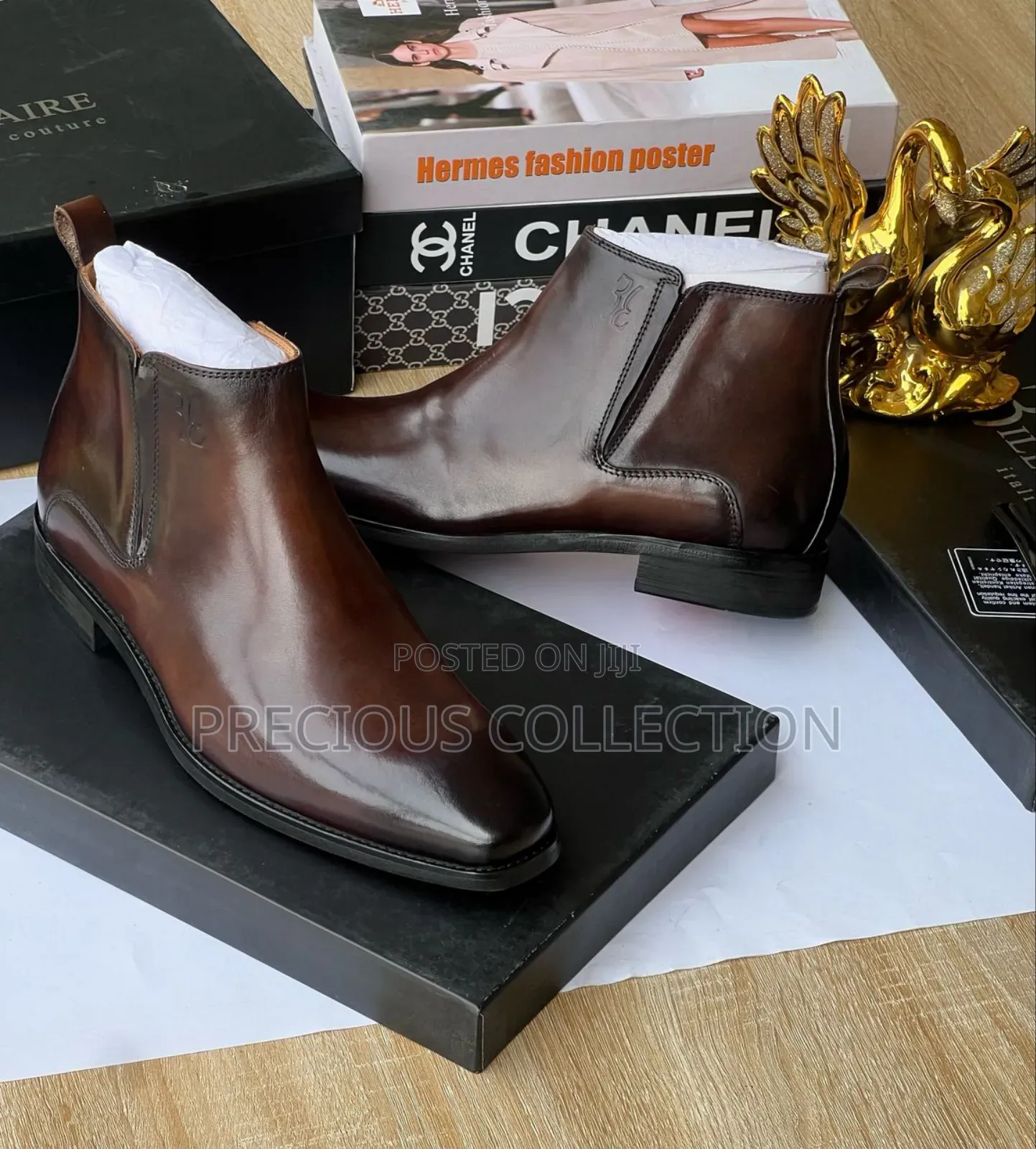 Men's Luxury Billionaire Chelsea Ankle Leather Boot