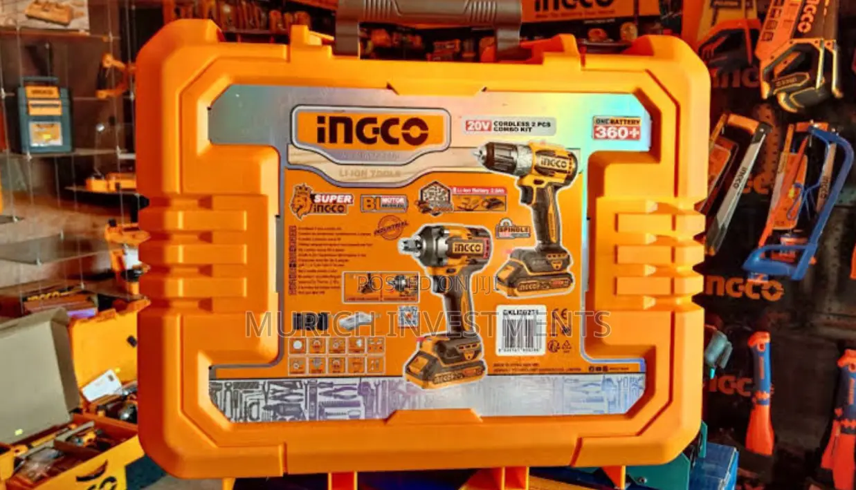20v Impact Wrench 400nm+Drill Driver Combo 2x2.0ah+Charger