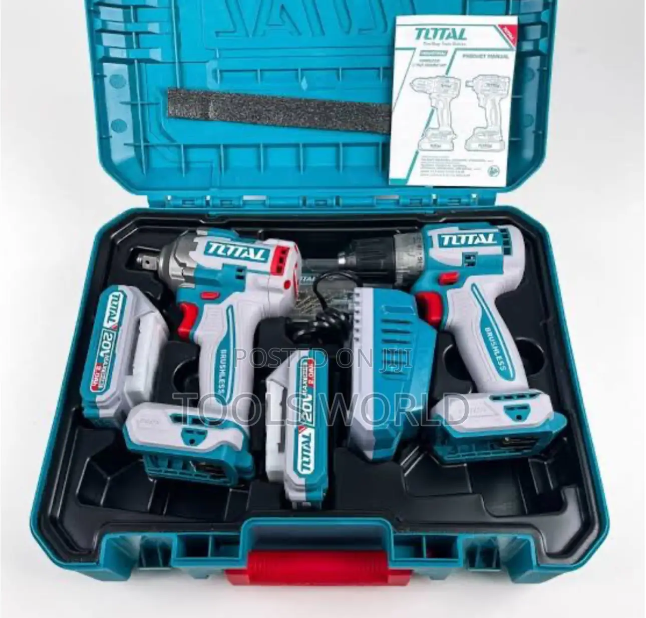 Total - Cordless Drill With Impact Wrench, 2 X 2ah Battery