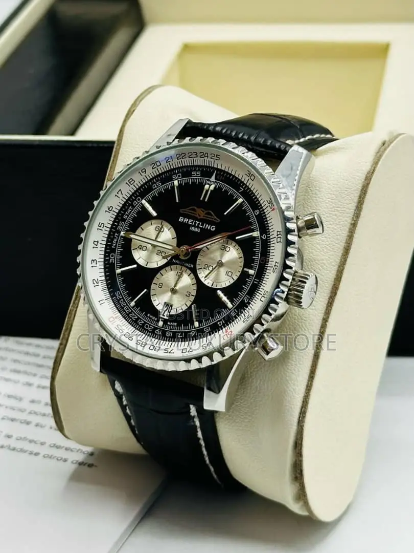 Breitling Quality Luxury Men Genuine Leather Wristwatch