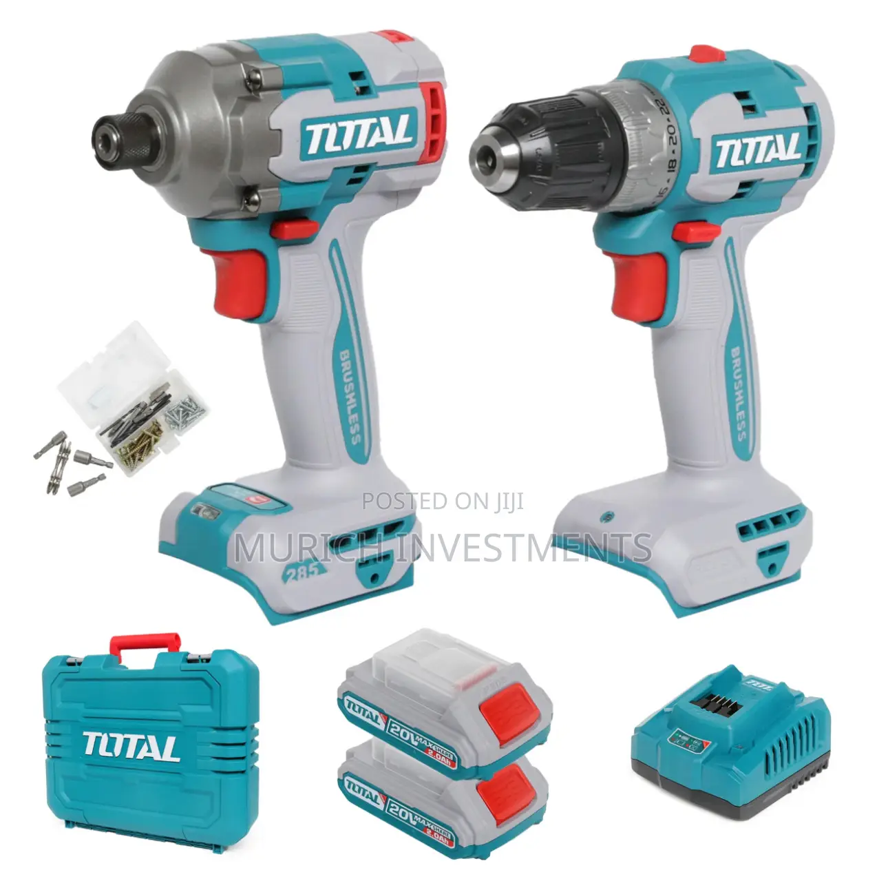 Cordless 20v 2pc Combo Kit Impact Driver and Cordless Drill