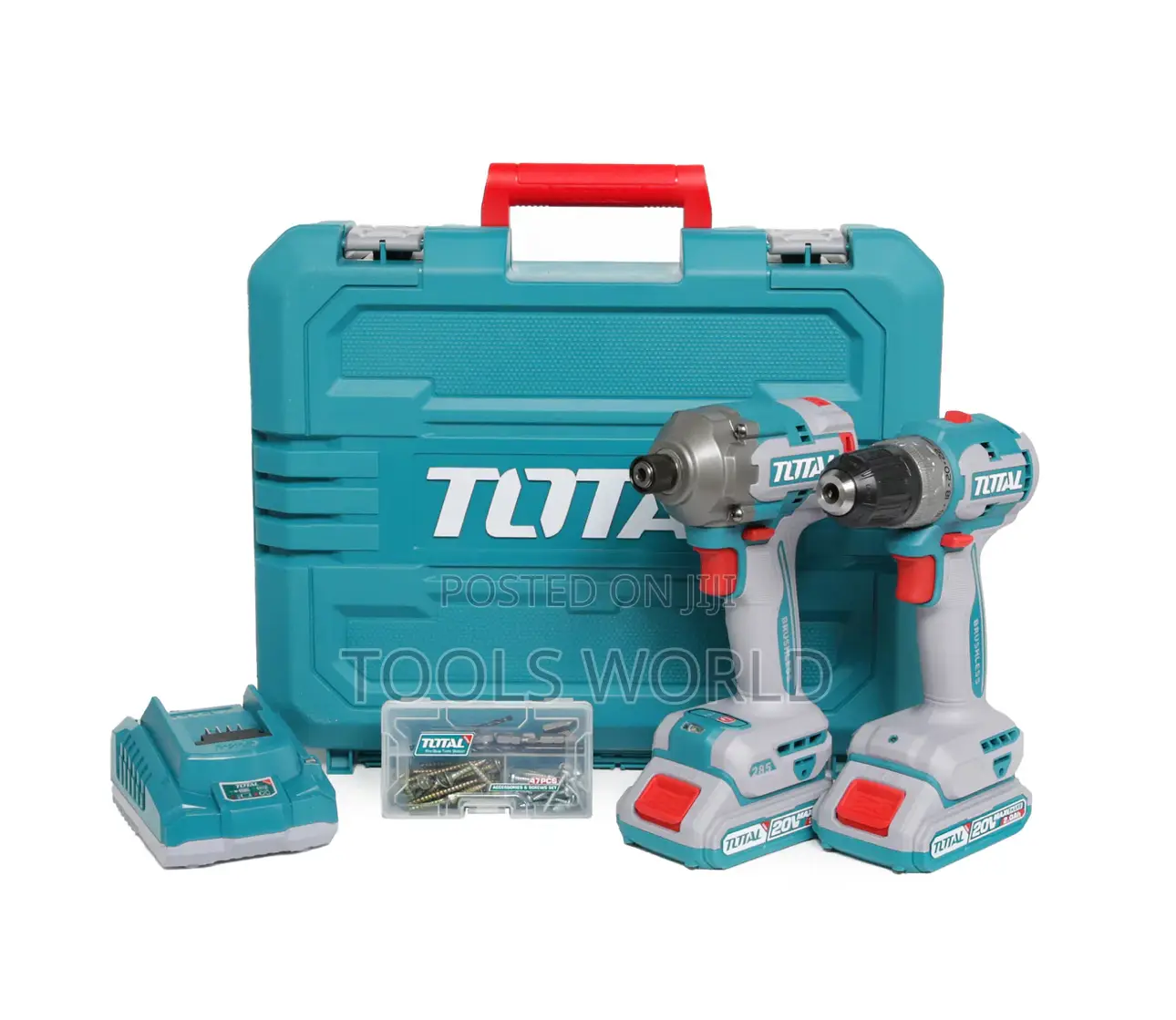 20v Cordless 2pc Combo Kit (With 2 X Batteries Charger)