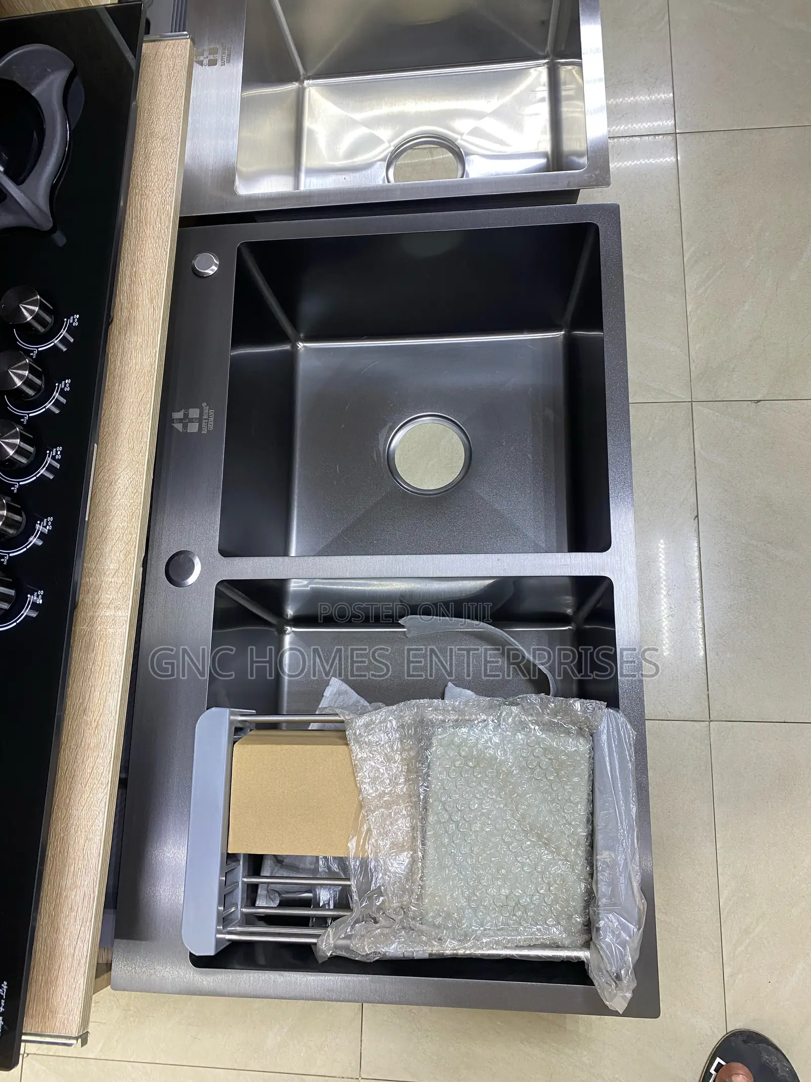 80/50 Black Kitchen Sink