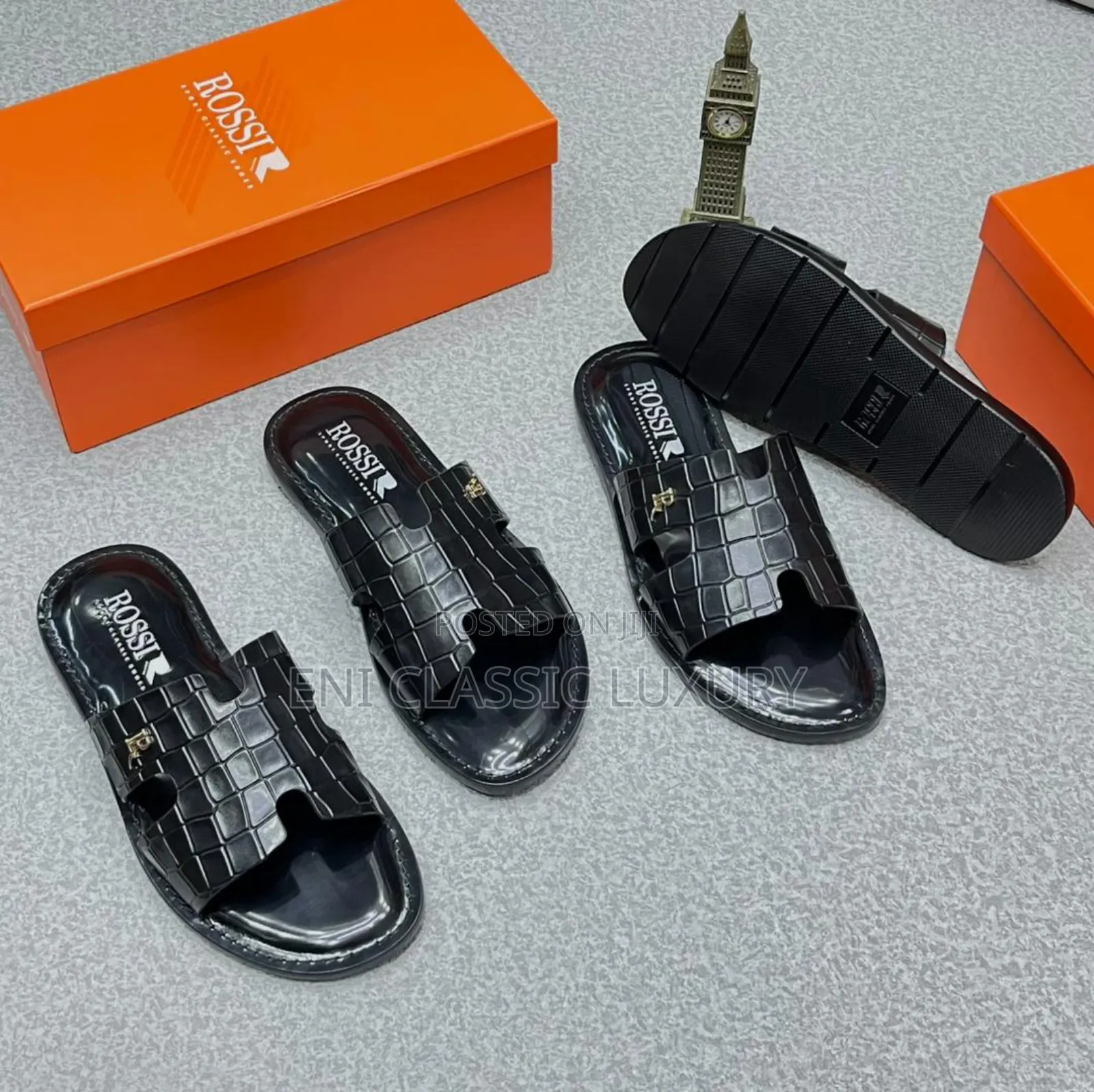 Pure Quality Leather Slippers Original Made In Italy Rossi