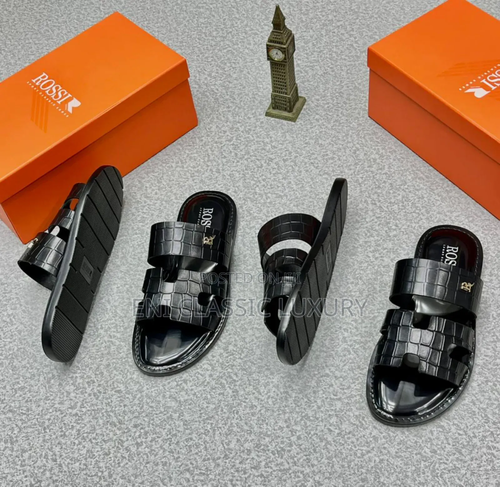 Pure Quality Leather Slippers Original Made In Italy Rossi