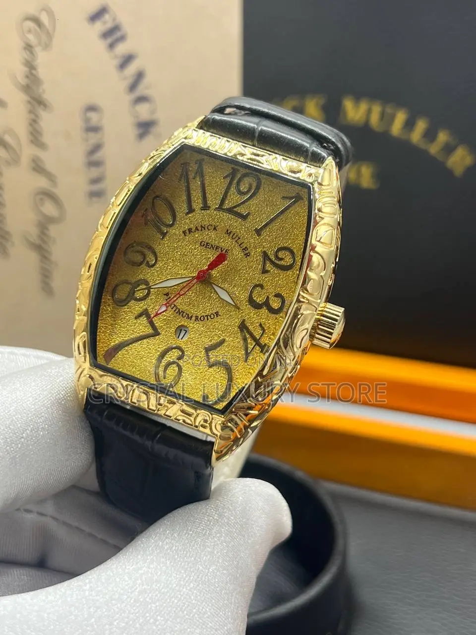 Franck Muller Quality Men Genuine Leather Wristwatch