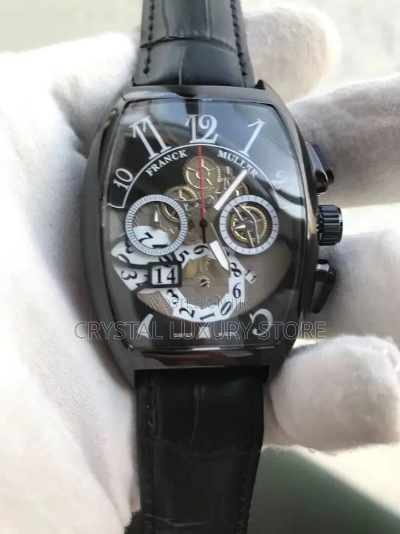 Franck Muller Quality Men Genuine Leather Wristwatch