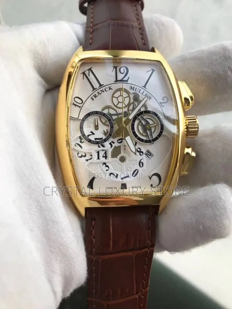 Franck Muller Quality Men Genuine Leather Wristwatch