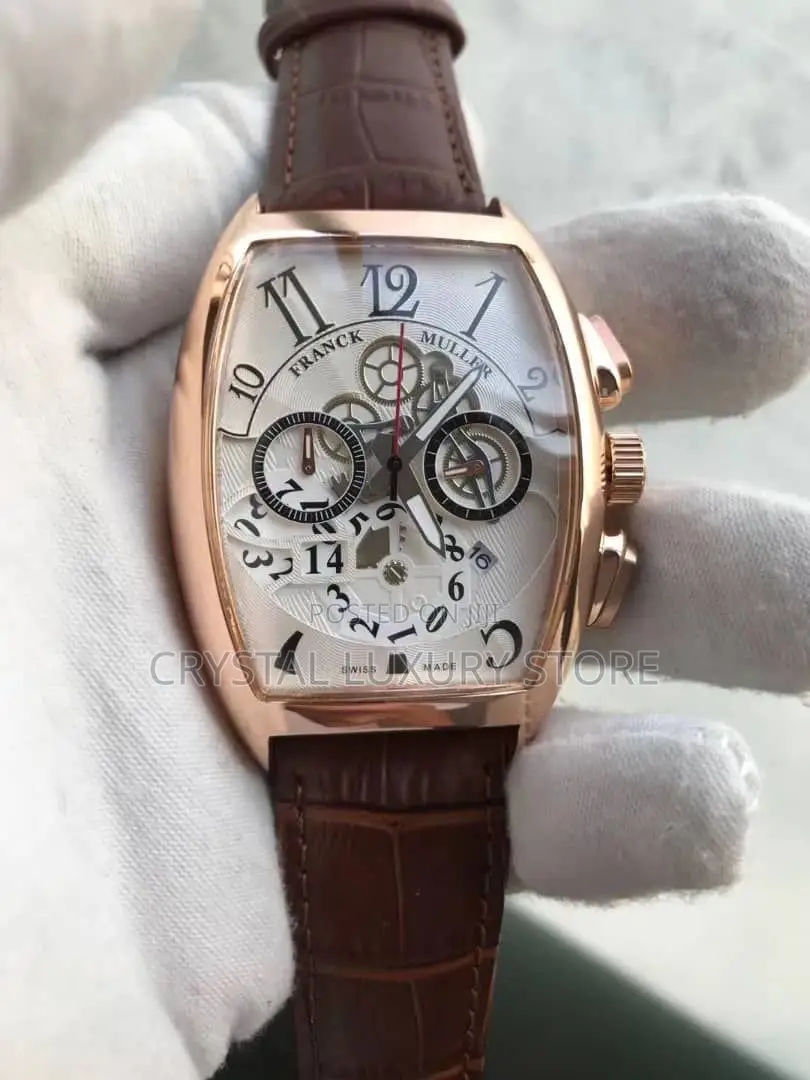 Franck Muller Quality Men Genuine Leather Wristwatch