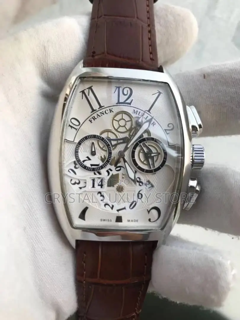 Franck Muller Quality Men Genuine Leather Wristwatch