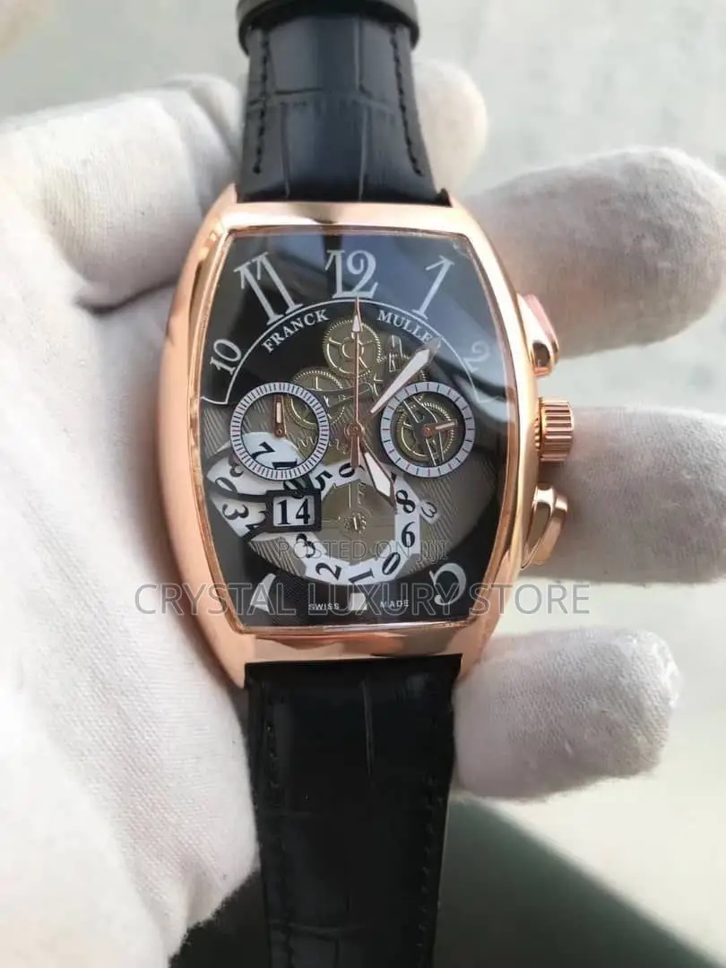 Franck Muller Quality Men Genuine Leather Wristwatch