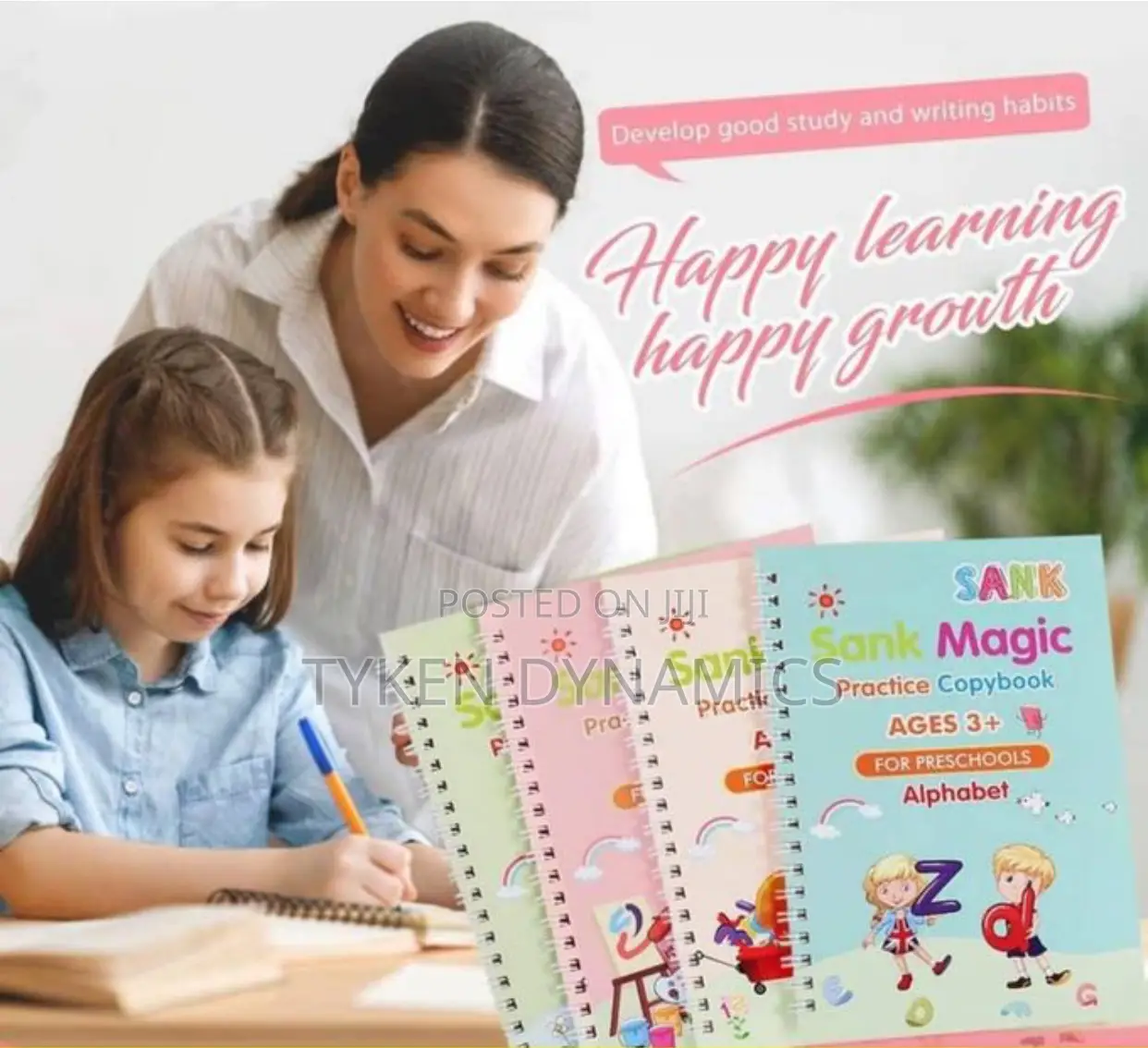 4in1 Reusable Calligraphy Sank Magic Kids Practice Book-4pcs
