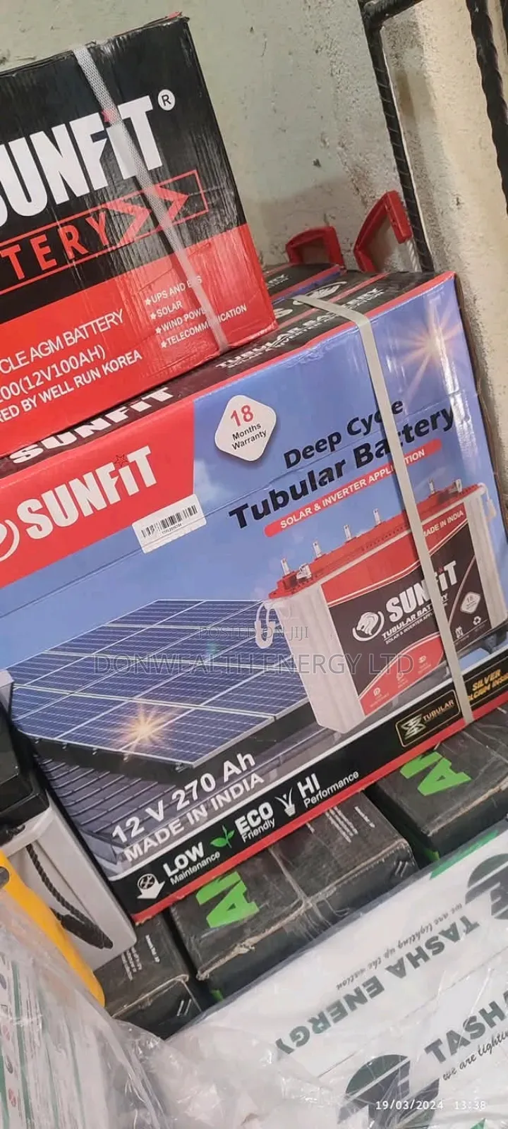 270ahm Sun Fit Tubular Battery, 18months Warranty