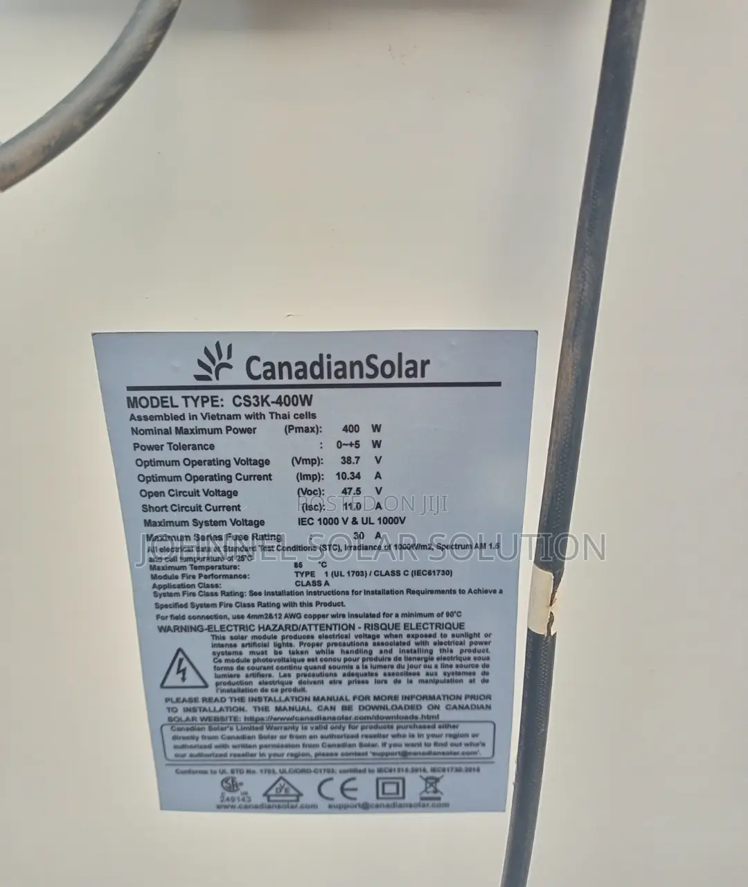 400w 60c Cast Mono Canadian Solar Panel