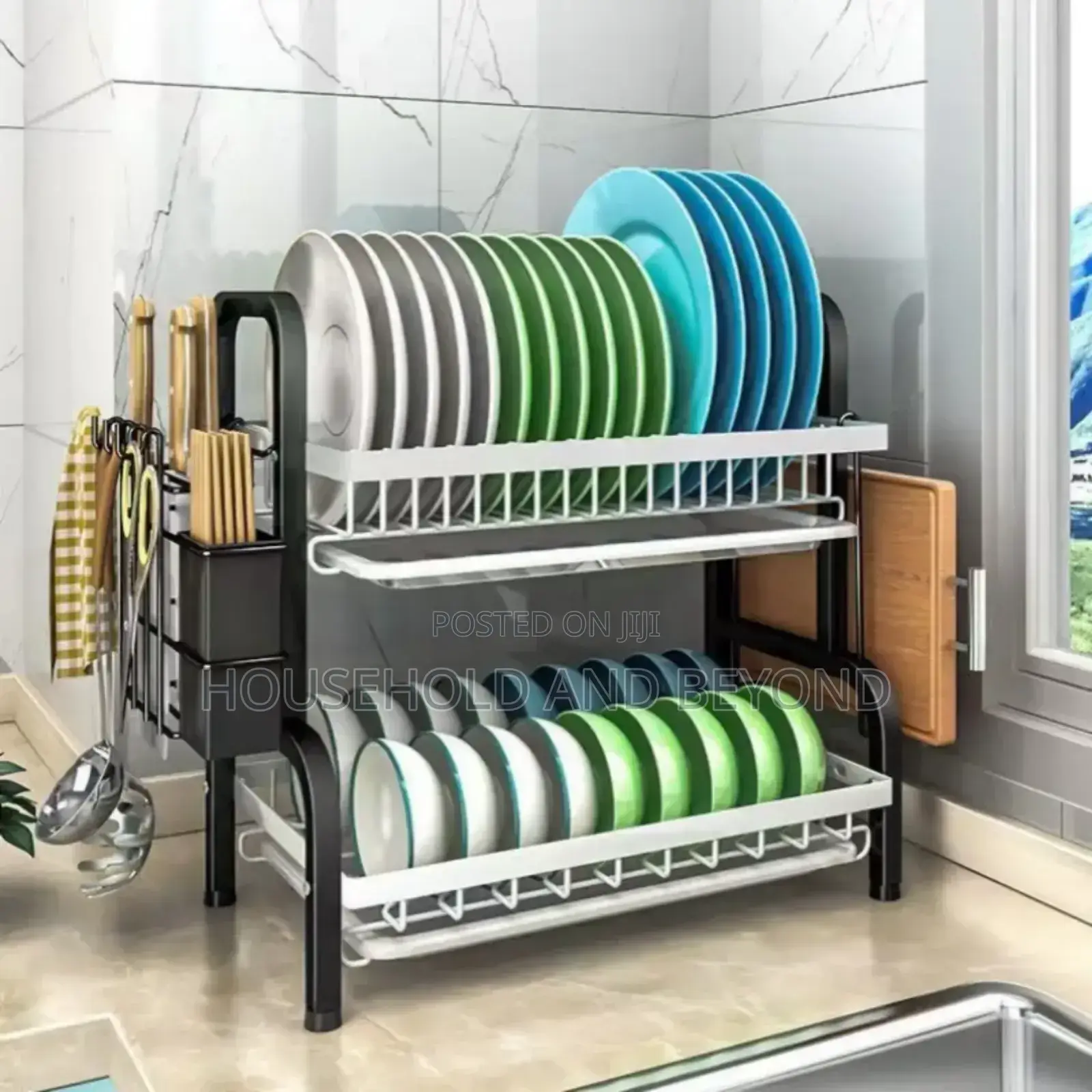 2 Layers Stainless Steel Dish Drainer/Plate Rack