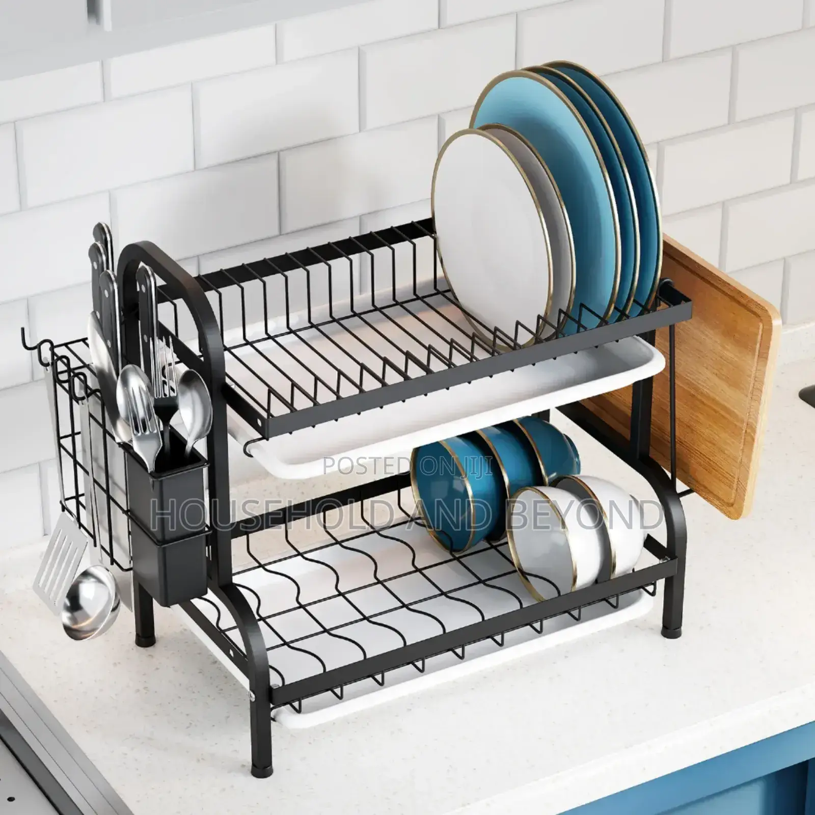 2 Layers Stainless Steel Dish Drainer/Plate Rack