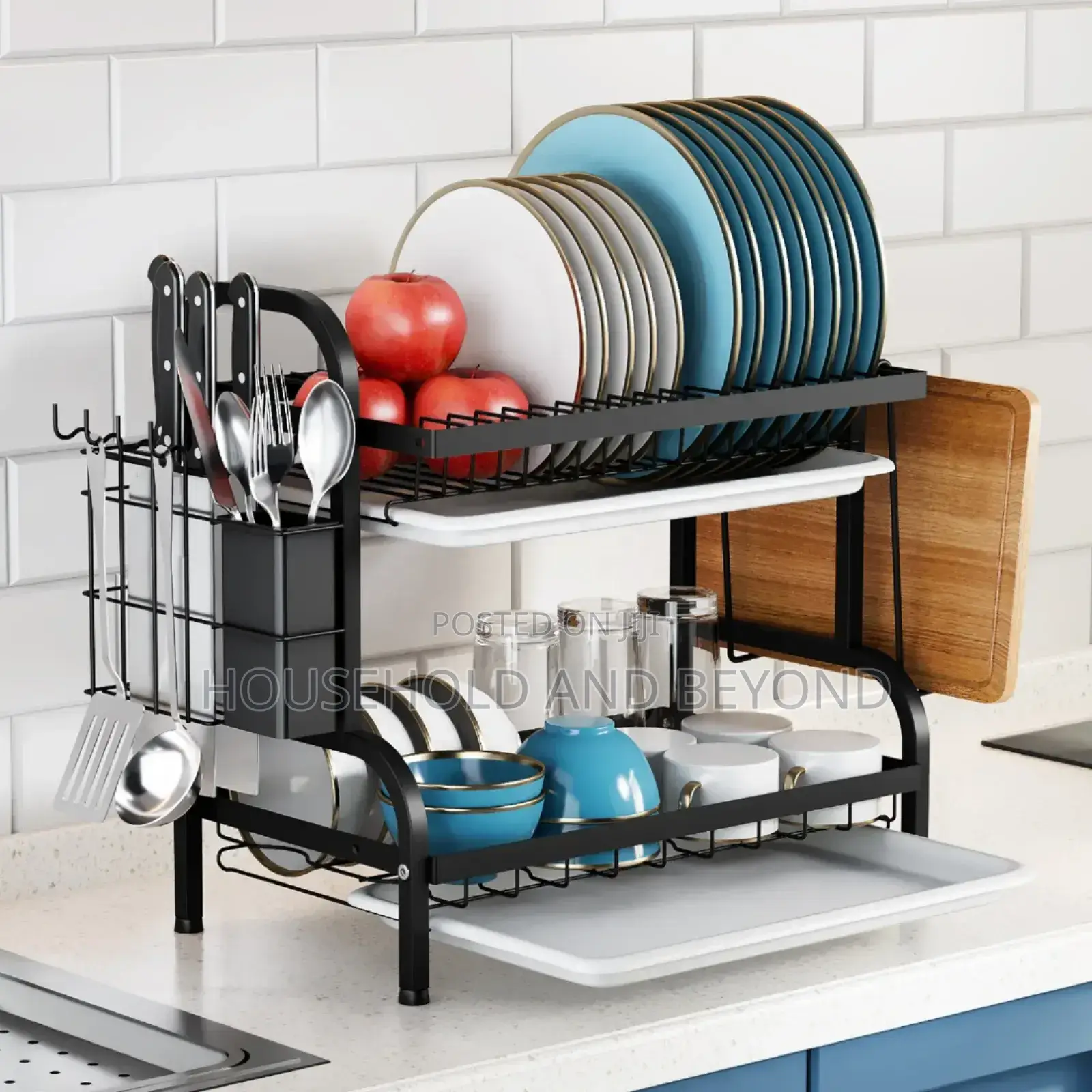 2 Layers Stainless Steel Dish Drainer/Plate Rack