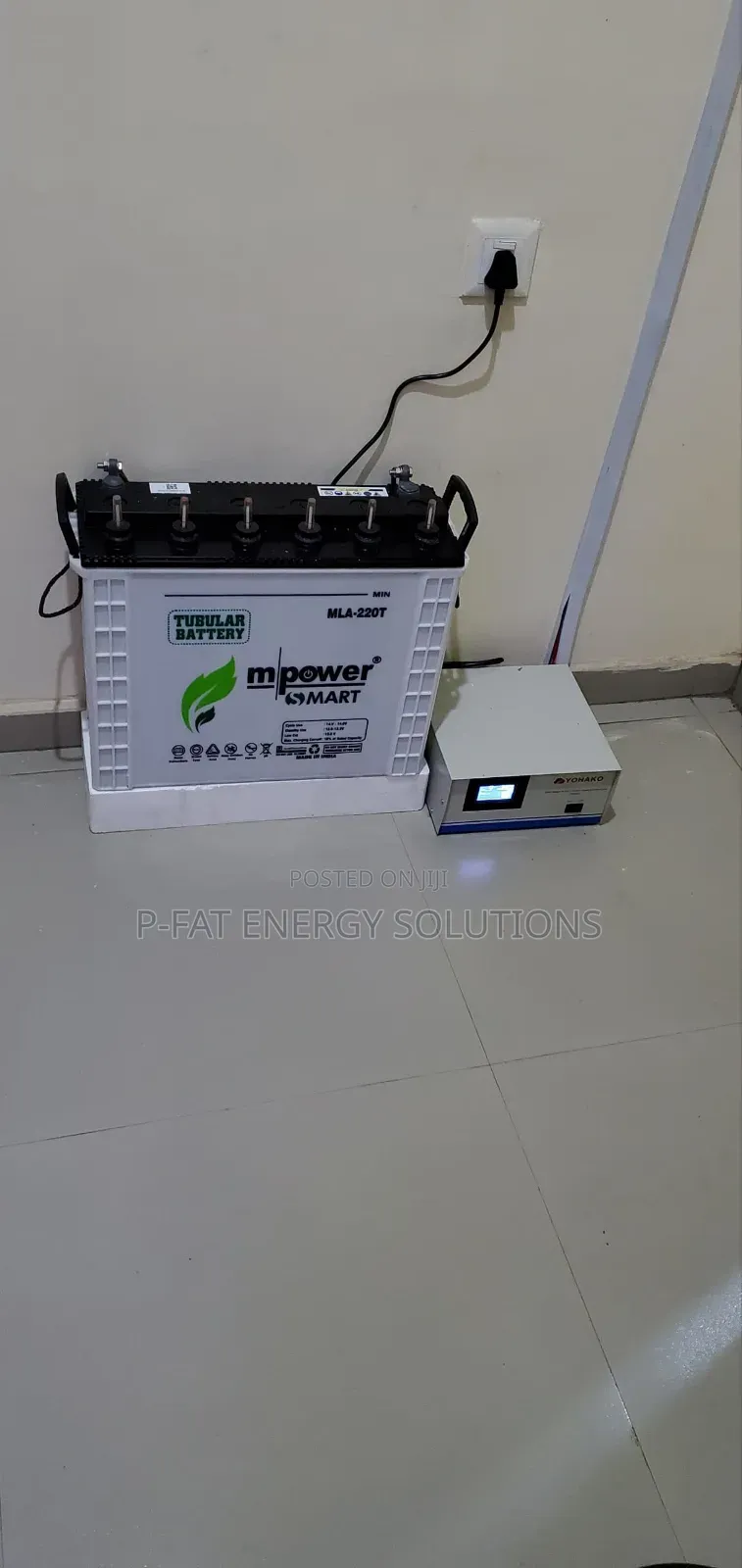 Strong 1kva Yohako Inverter 220ah Turbular Battery for Homes