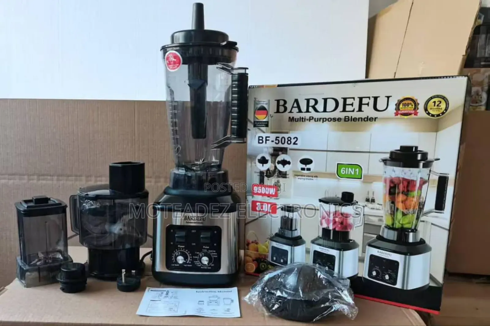 Bardefu 8in1 (4l) Copper Commercial Blender/Juicer/Grinder (5082)