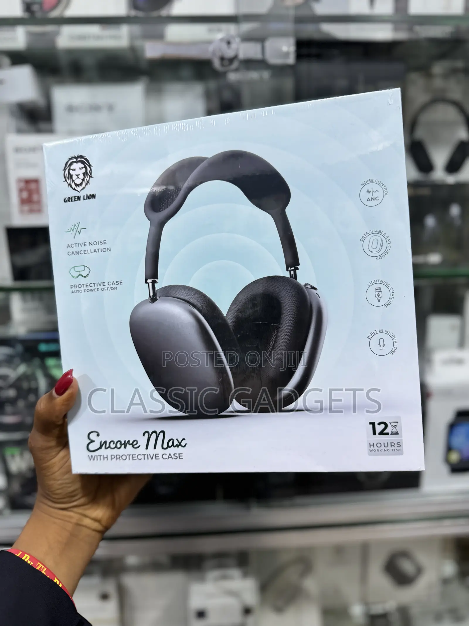 Green Lion Encore Max Headphones With Protective Case