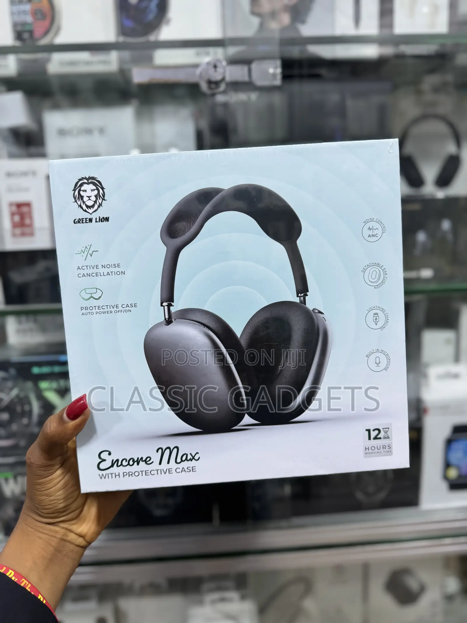 Green Lion Encore Max Headphones With Protective Case