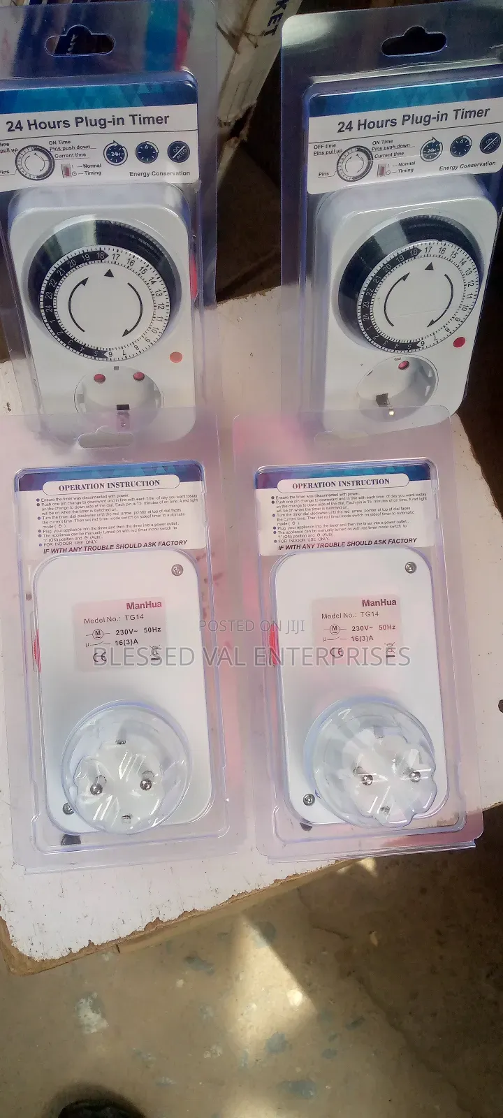 16 Amps 24 Hours Plug-in Timer 2 Pin Plug