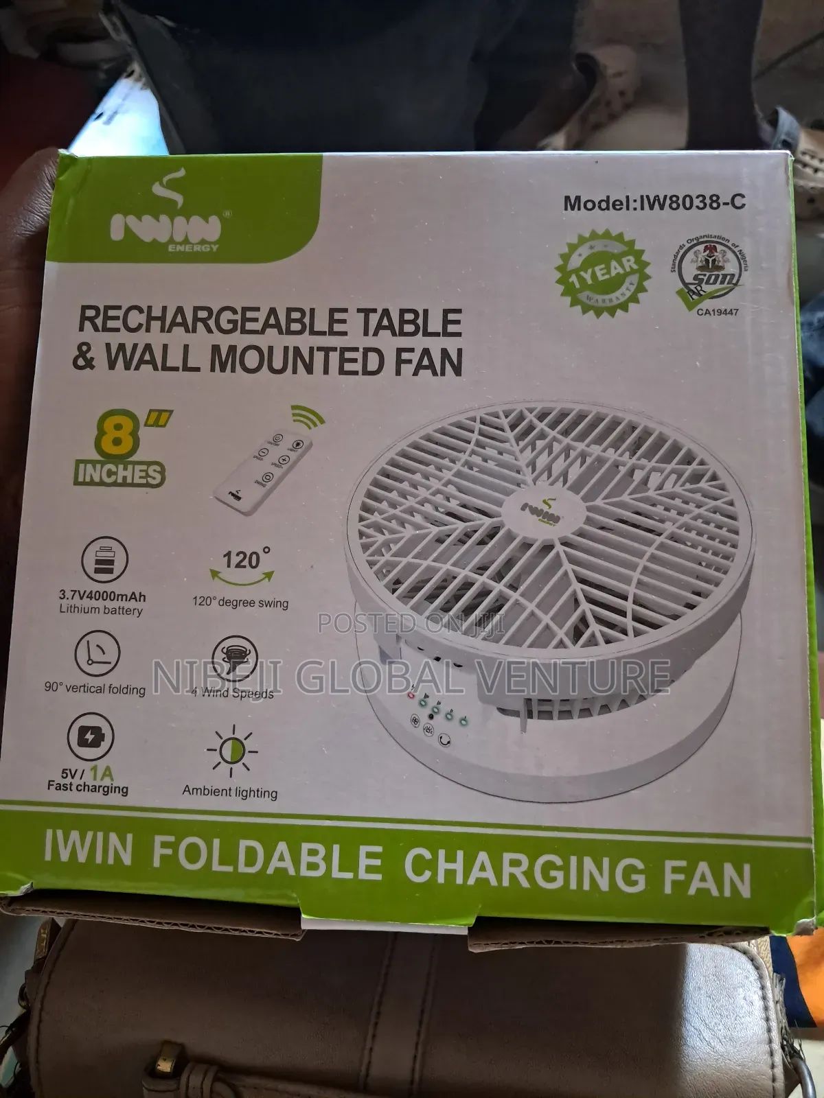 Iwin Foldable Charging Fan