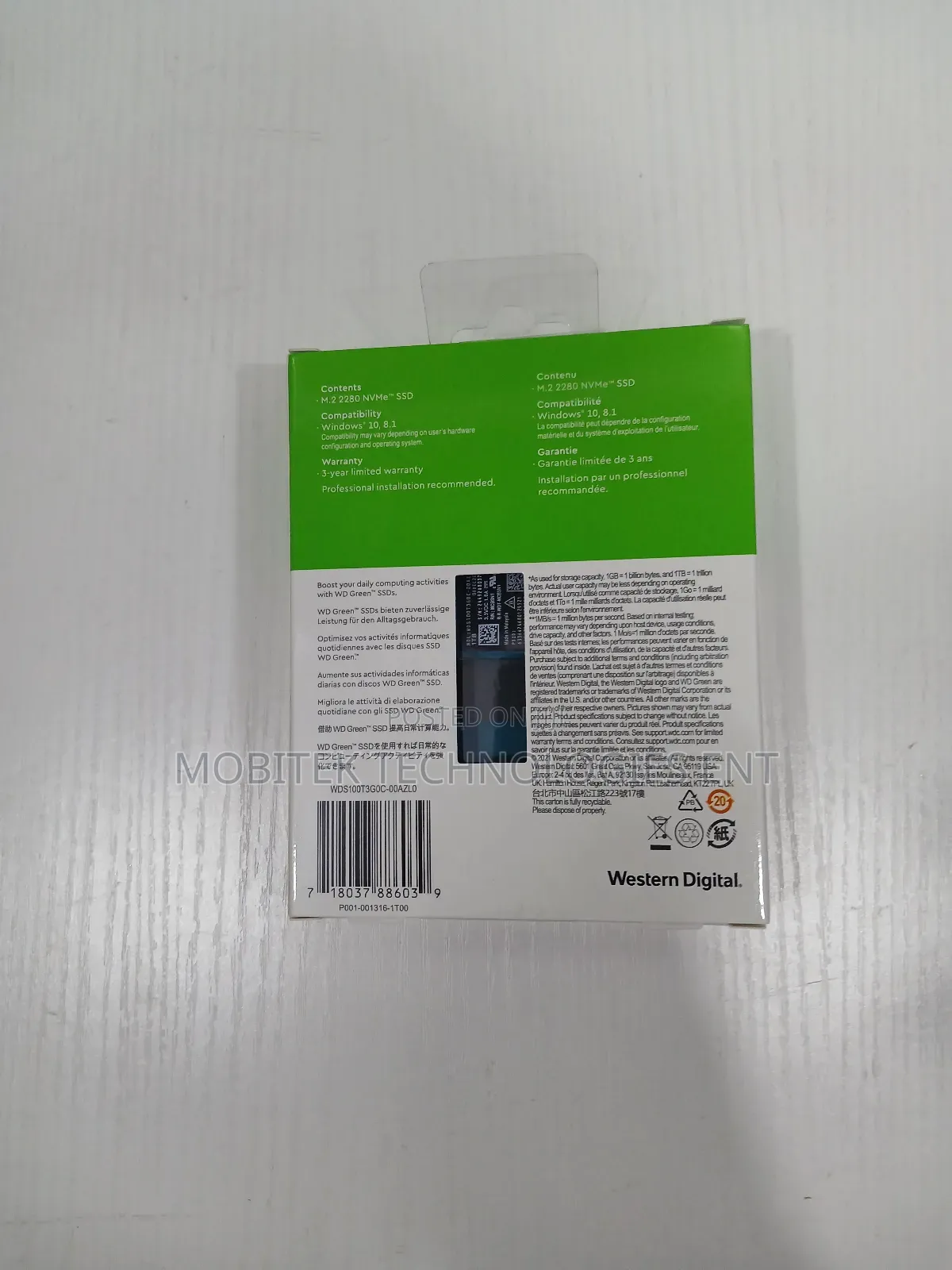 1tb Wd Green Ssd M.2 Nvme Pcie 3.0 Gen3 Solid Laptop Drive