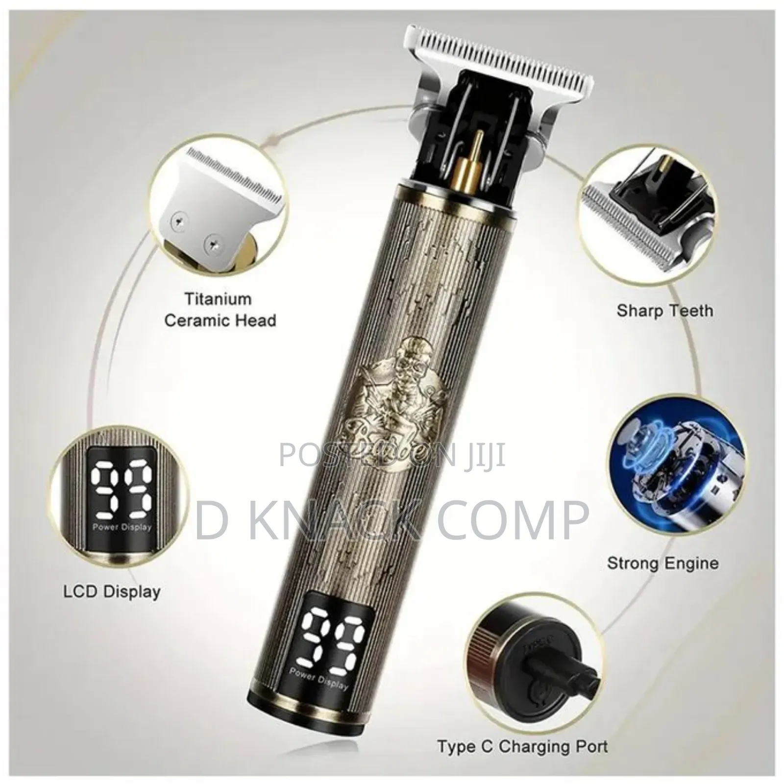 Led Display Hair Clippers With Usb Rechargeable