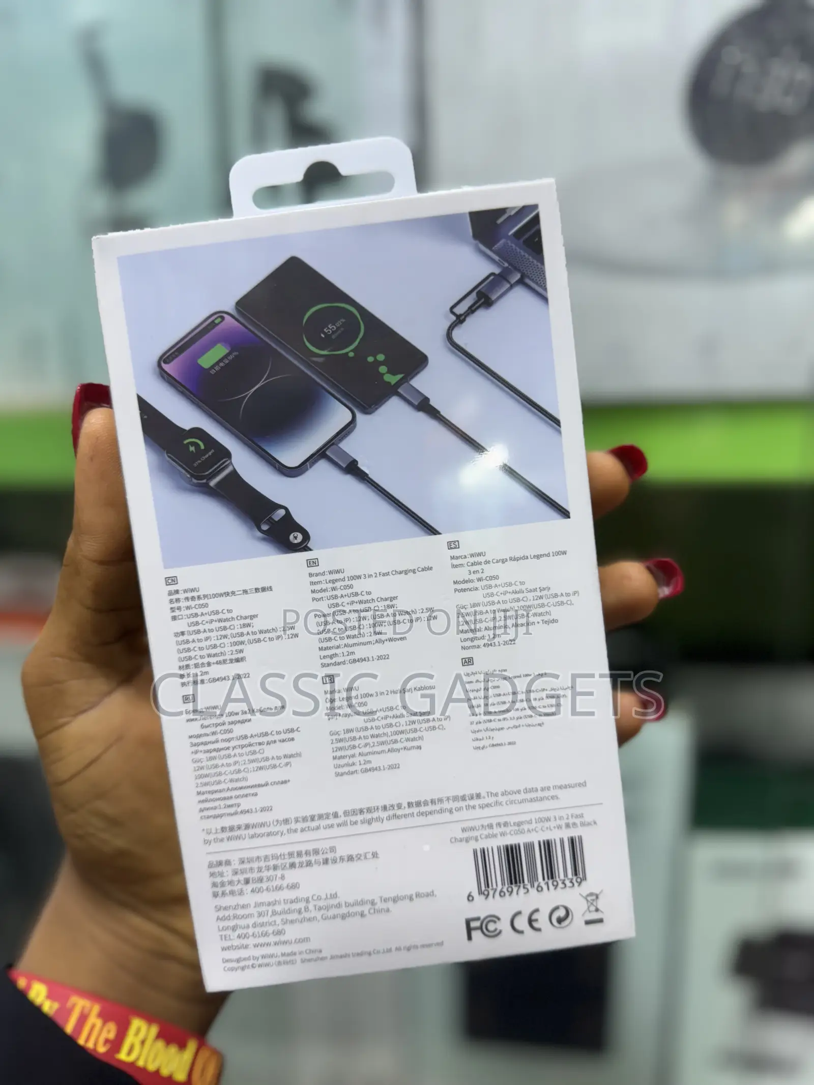 Wiwu Wi-C050 Legend 3 in 2 100w Fast Charging Cable
