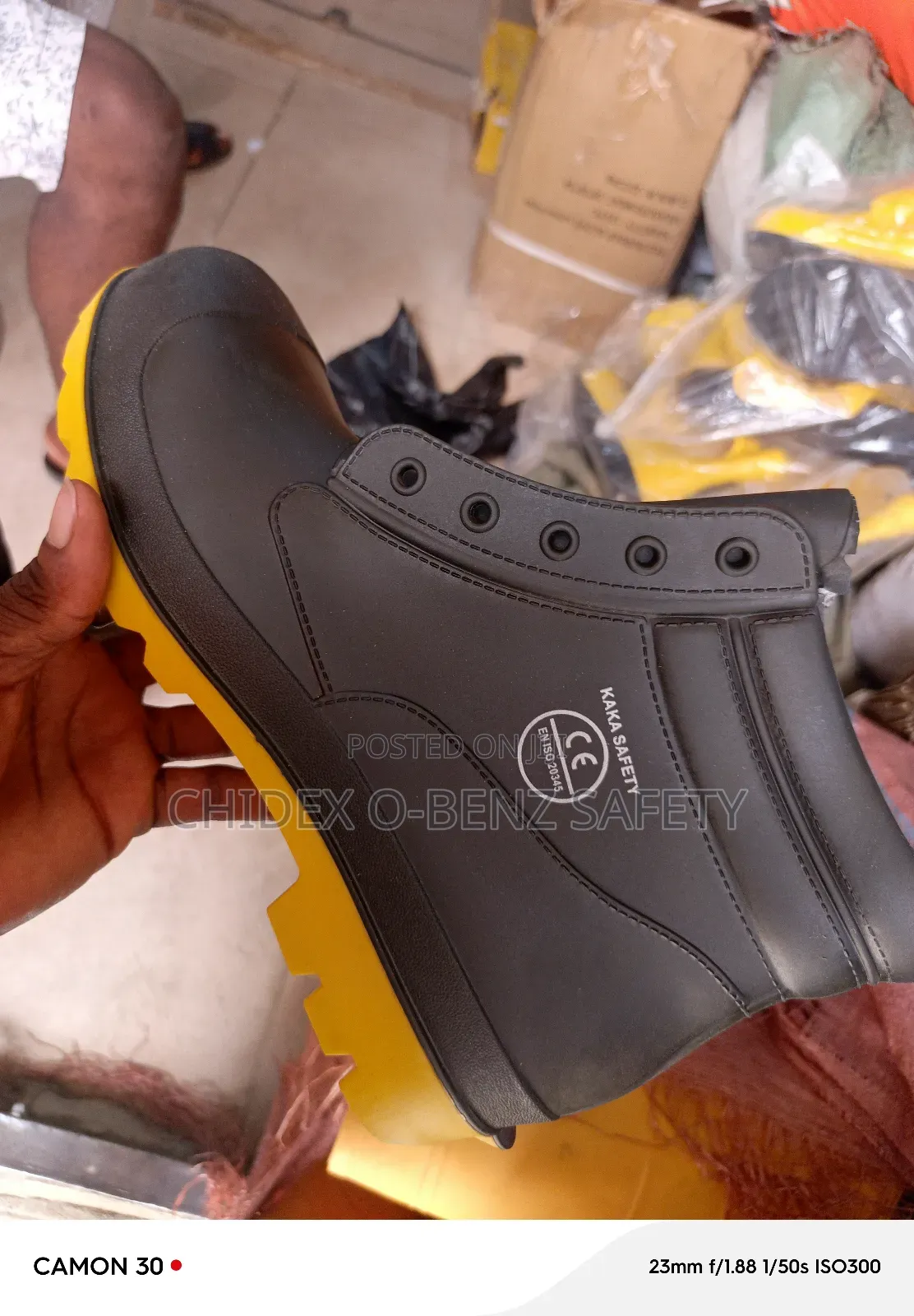Ankle Safety Rainboot Black And Yellow Sole