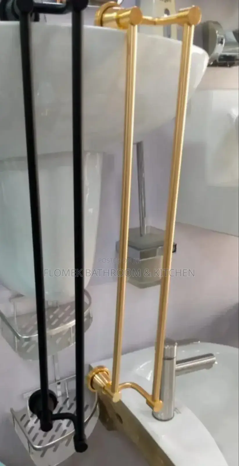 70cm Gold or Black Towel Rail