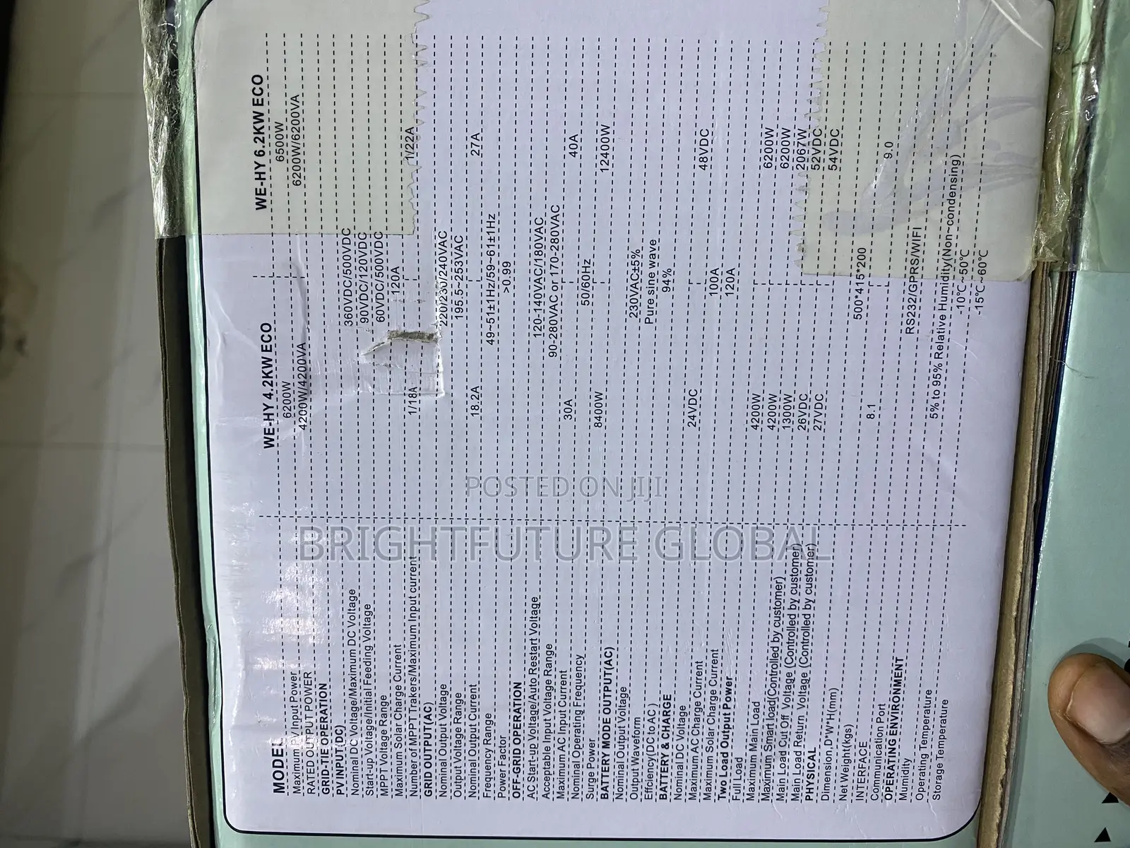 Welion Solar Inverter 6.2kva 48v