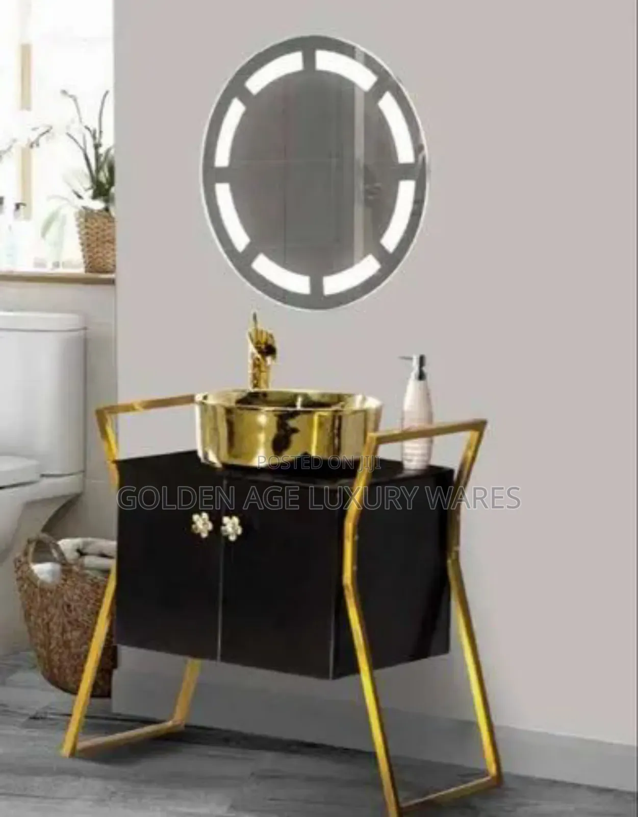 Dining Cabinet Basin Gold and Black