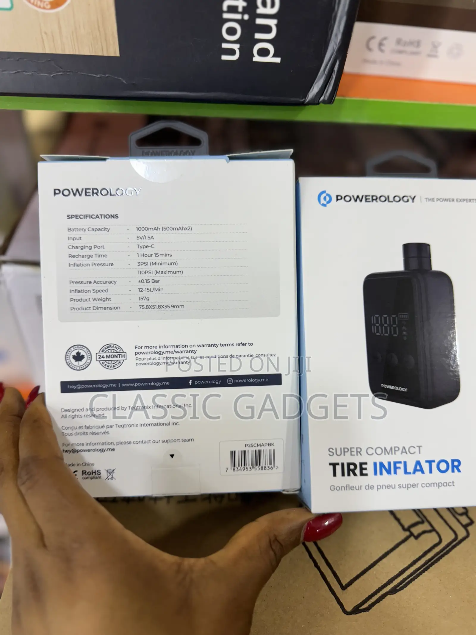 Powerology Super Compact Tire Inflator for Ball / Mototcyles