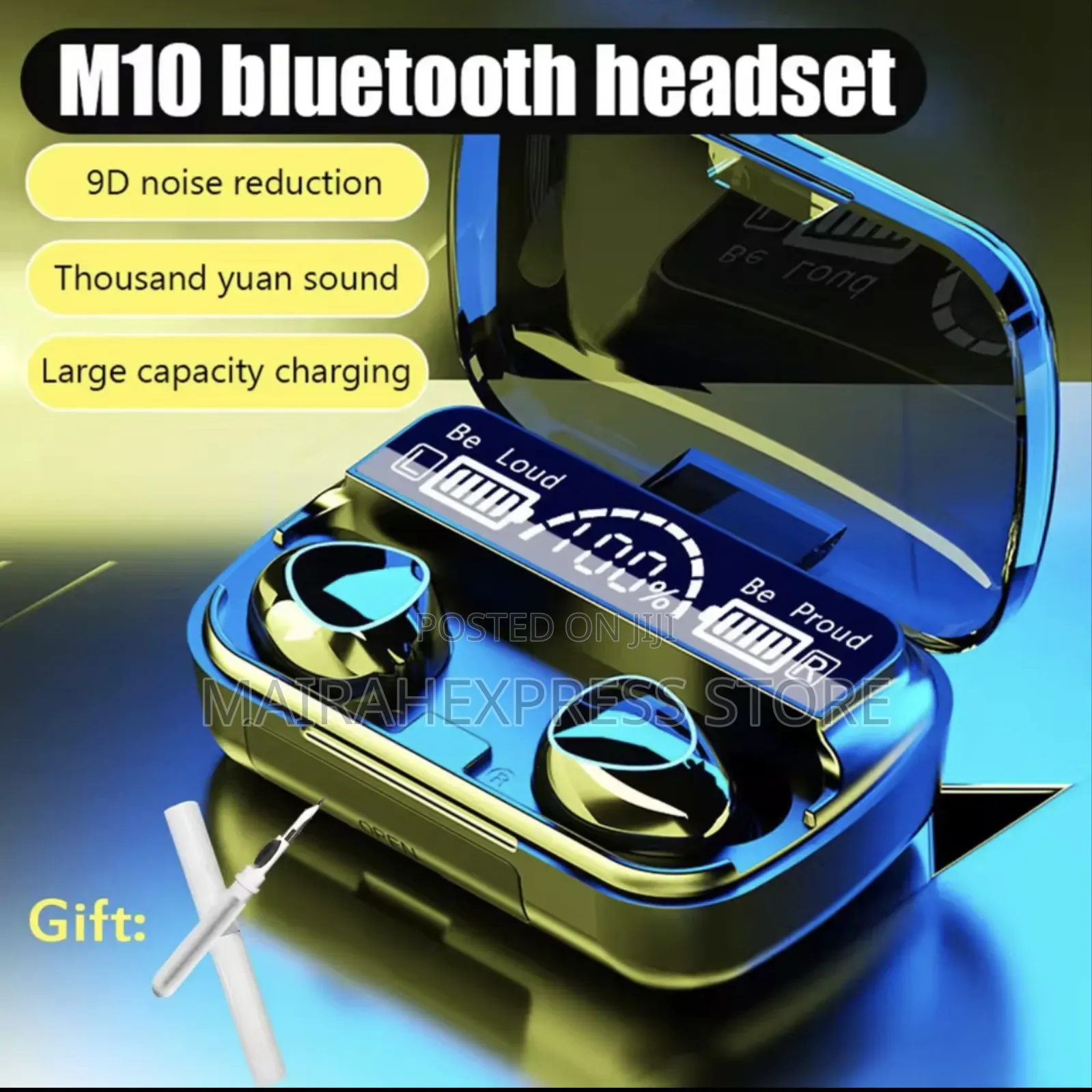 M10 Bluetooth Earbud Finger Print Touch With Power Bank
