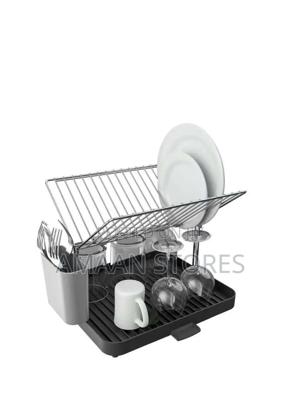 2 Tier Plate Rack With Drainer