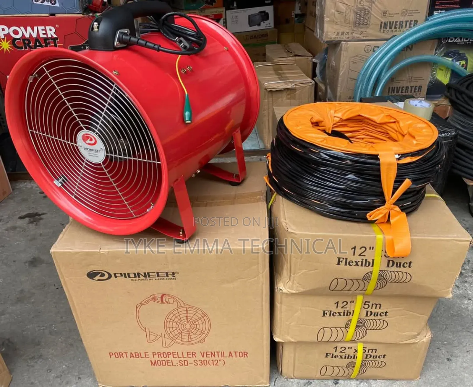 8" Portable Ventilaton With a 5m Hose
220v-240v